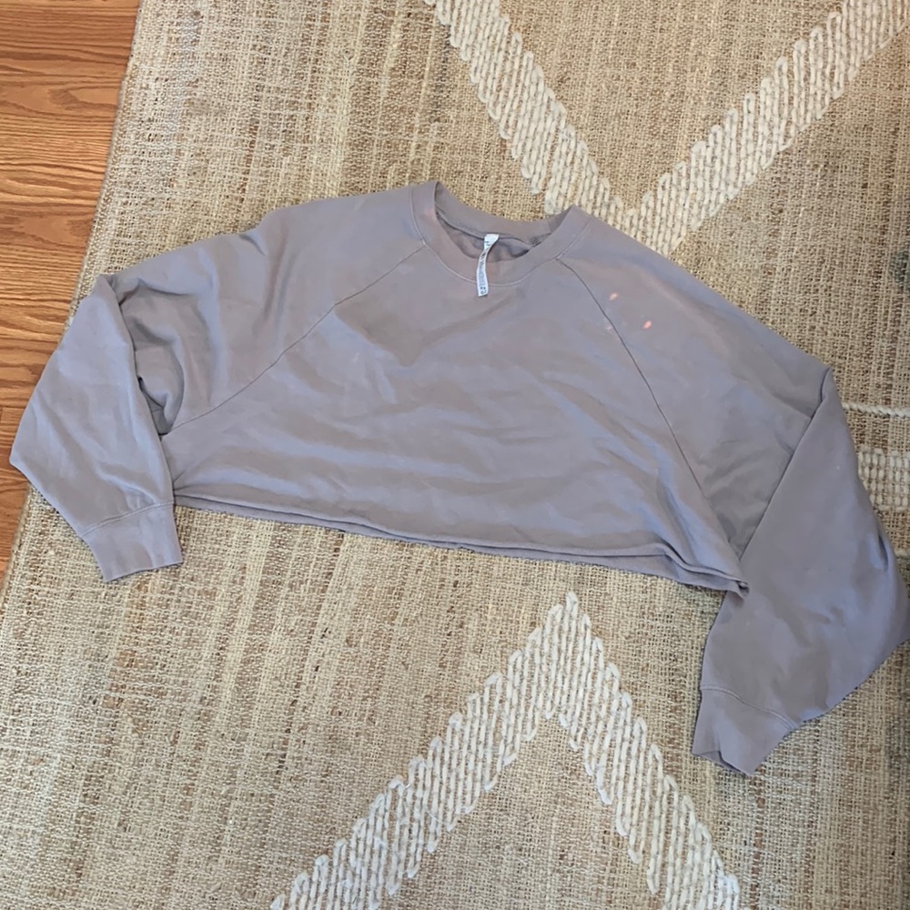 ALO Yoga Lilac Grey Cropped Sweatshirt Size Medium